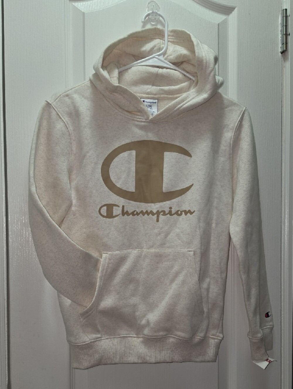 Champion Cream Logo Hoodie